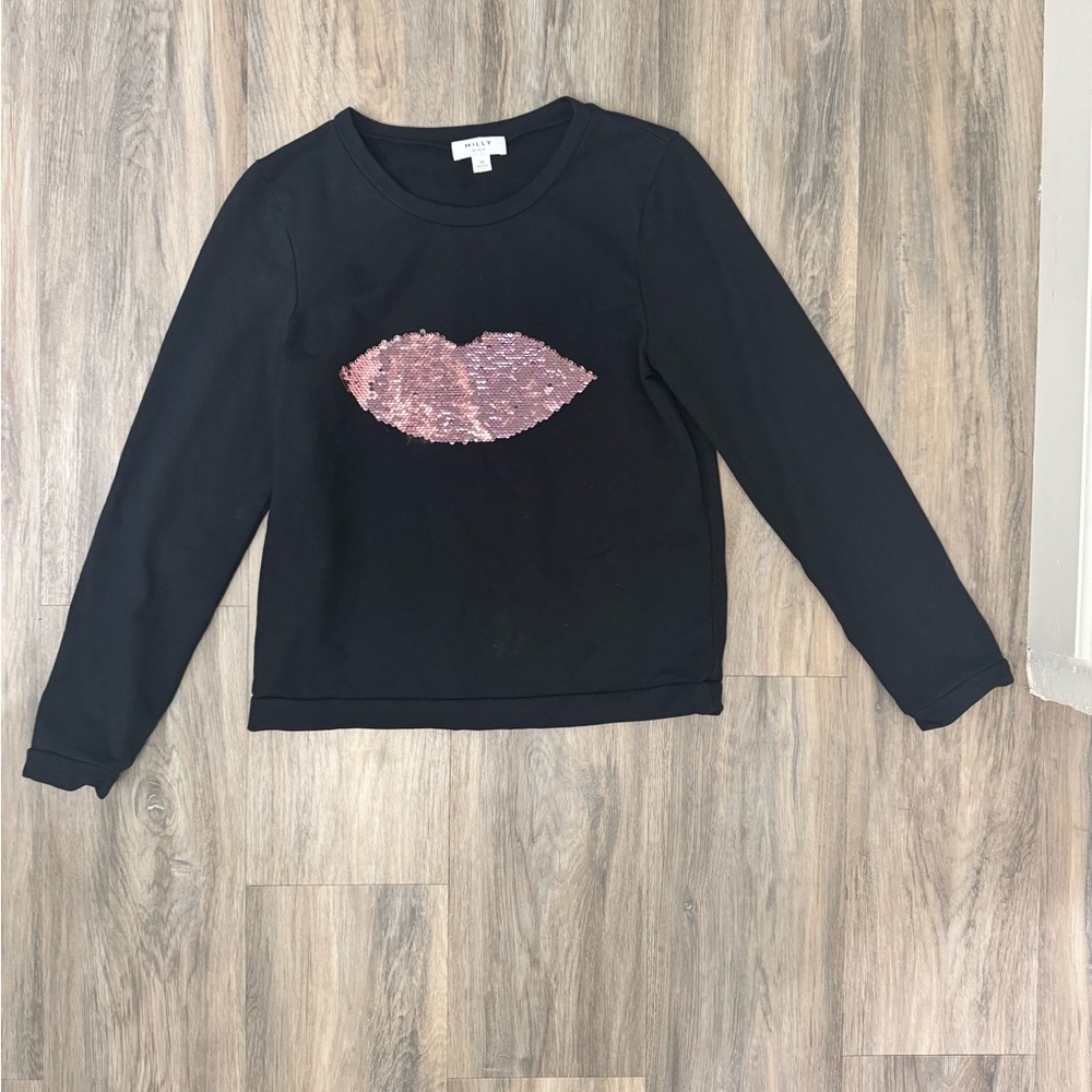 Milly Minis Brand name GIRLS Sweatet with Pink Sequin Lips